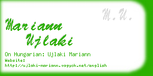 mariann ujlaki business card